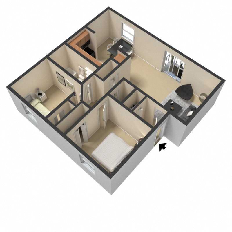 Two Bedroom Apartment Floor Plan 2